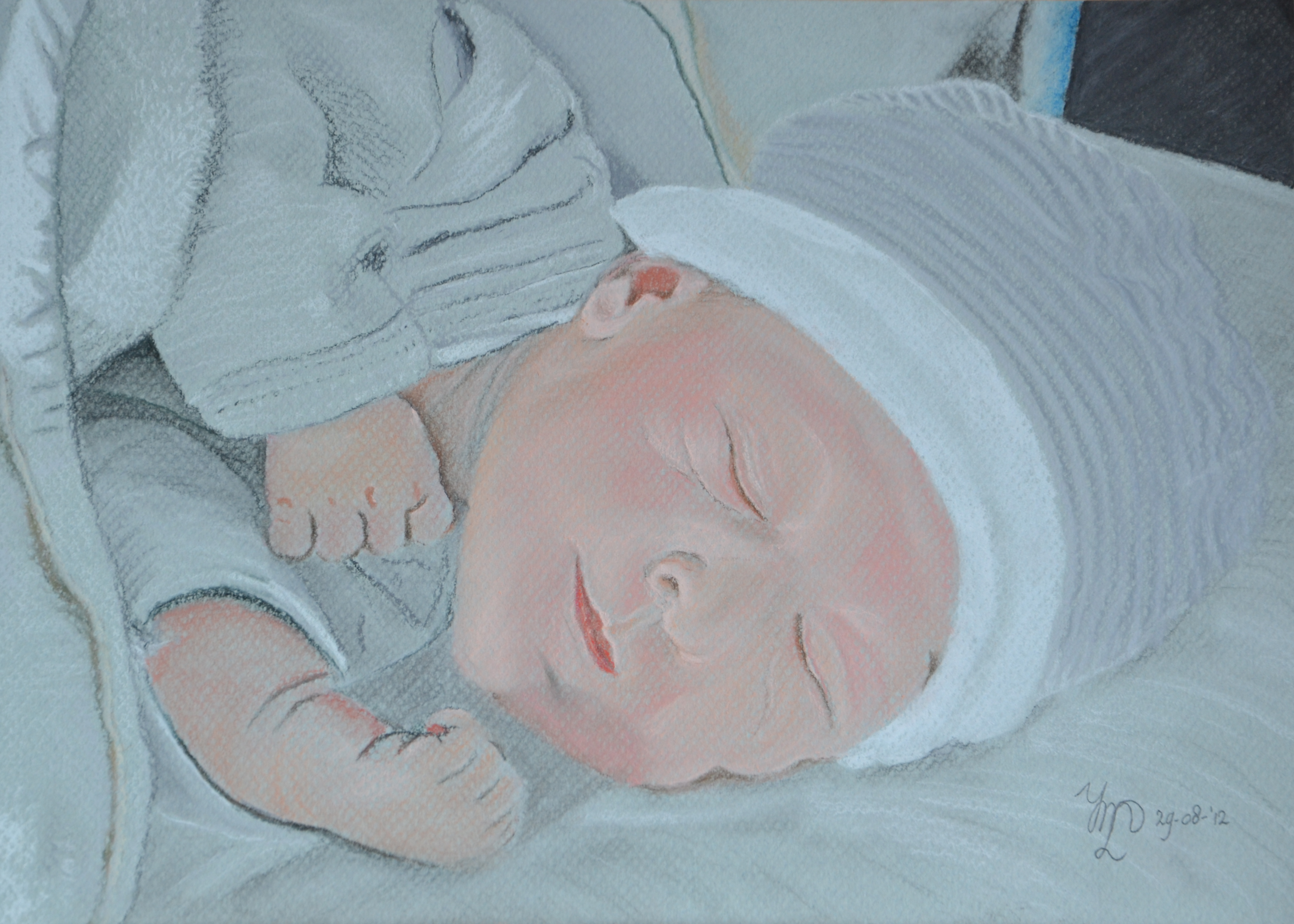 Magneet 'Pasteltekening baby'