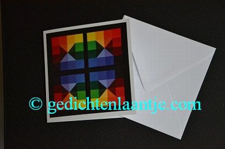 Kunstkaart "Color Square - vierluik", voordeelset 4 st